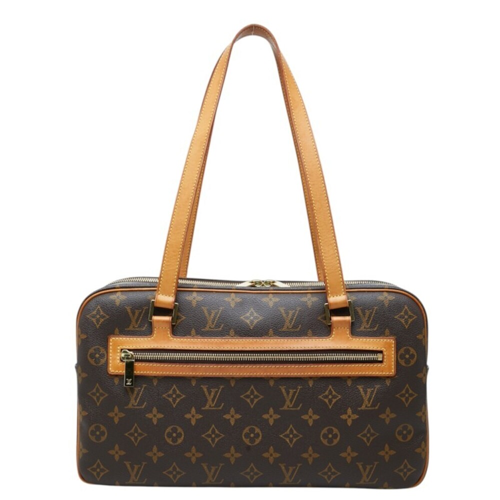 Louis Vuitton Monogram Cite GM Handbag Shoulder Bag M51181 Brown Leather Wome...